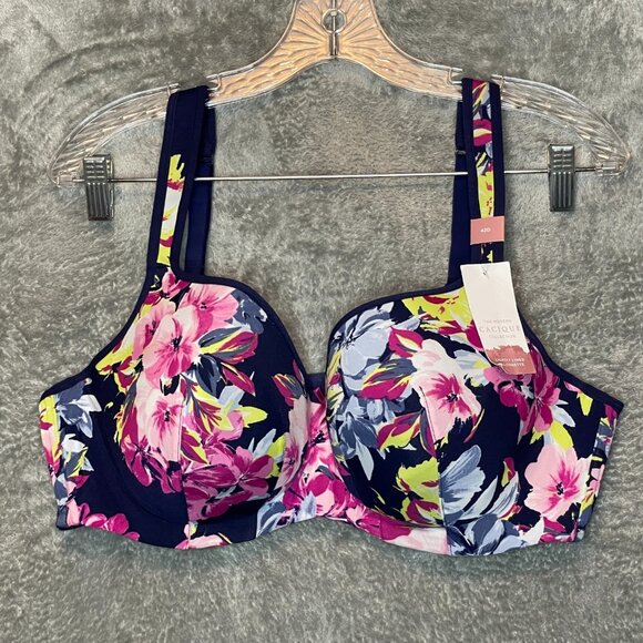 Cacique Women Floral Full Coverage Wide Strap Lightly Lined Balconette 42D - Picture 1 of 10